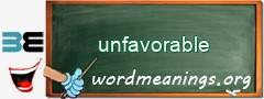 WordMeaning blackboard for unfavorable
